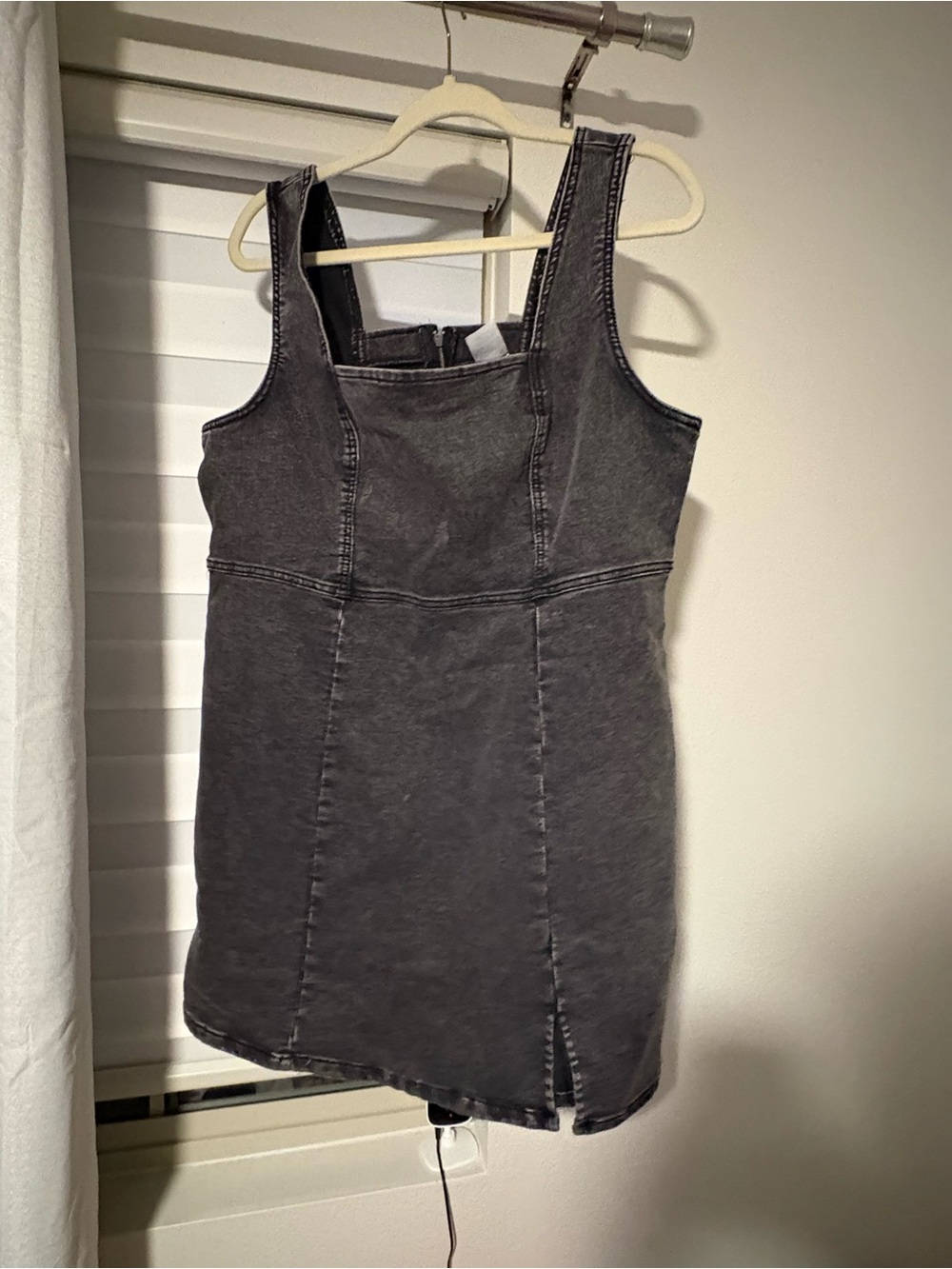 No Boundaries Washed Black Denim Mini Dress